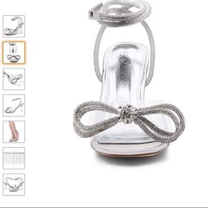 Women's Open Toe Open Back Stiletto Shoes Perspex